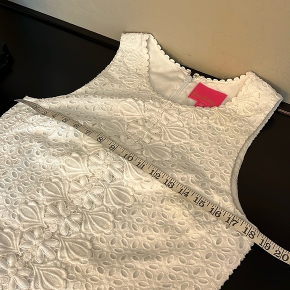 Lilly Pulitzer Melani eyelet Shift Dress 100% Cotton fully lined white Size 10 - Picture 4 of 15